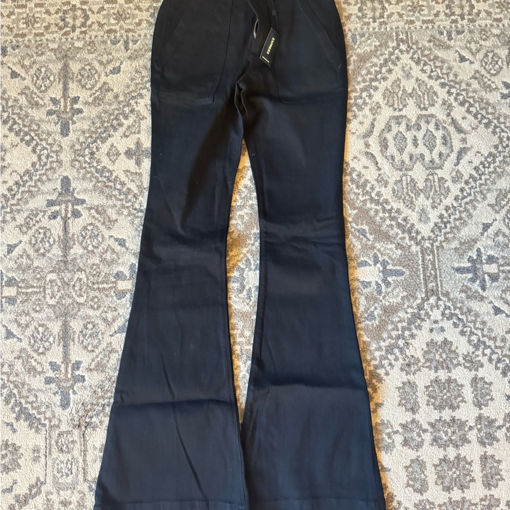 Express Black Bell Flare High Rise Pants